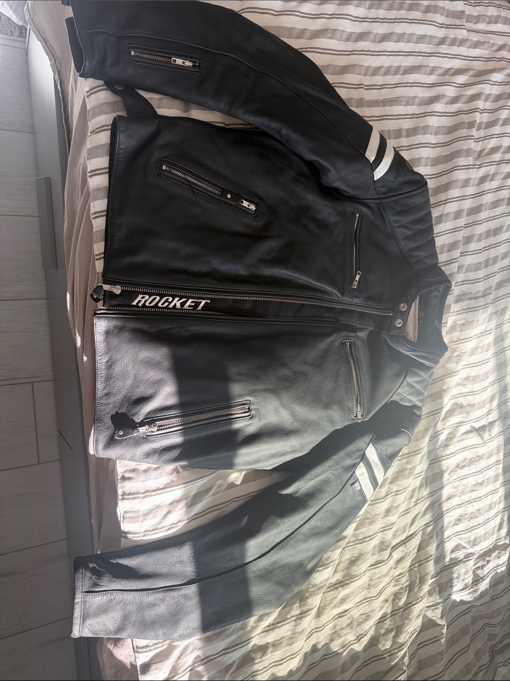 Joe Rocket Black Jacket with White Quilted Lining
